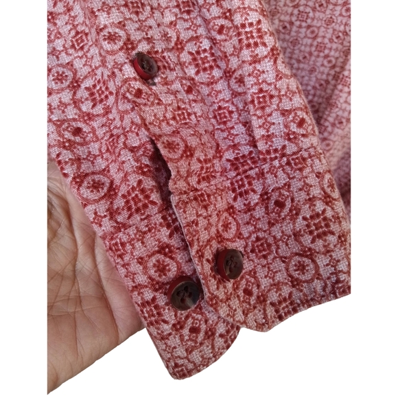 Tasso Elba Men's Red Patterned Button Down Shirt - Picture 7 of 7